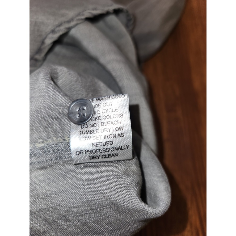 Hester & Orchard Gray Tencel Tunic Top Roll Tab Sleeve Button Down Small NWT - Picture 8 of 9